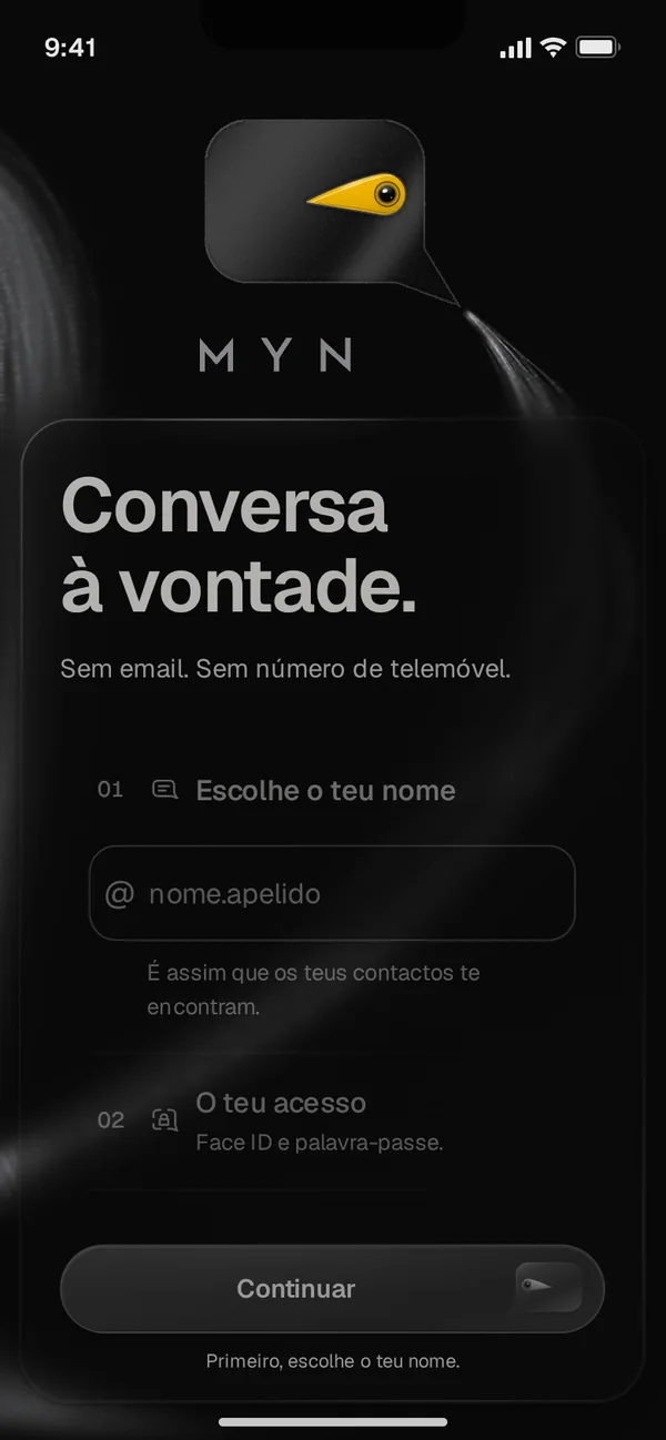 O título «Conversa à vontade.» já se lê e o nome vai em MYN.