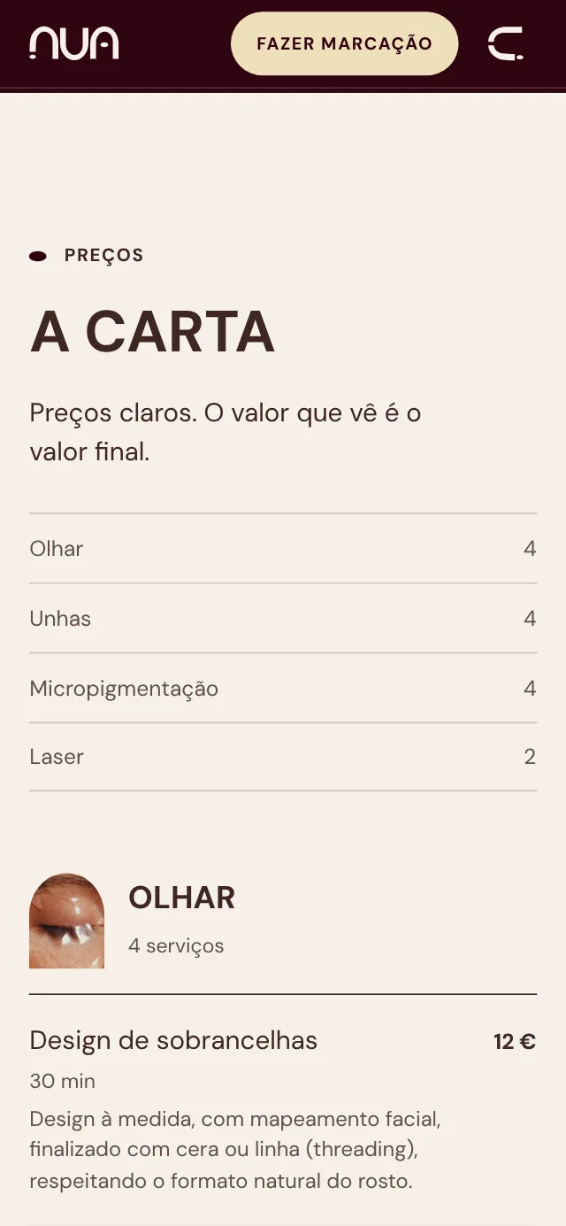 A carta no telemóvel: preços claros, as quatro categorias e o primeiro serviço com o preço